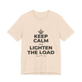 KEEP CALM AND LIGHTEN THE LOAD T-Shirt (Soft Cream–Heather Mauve)