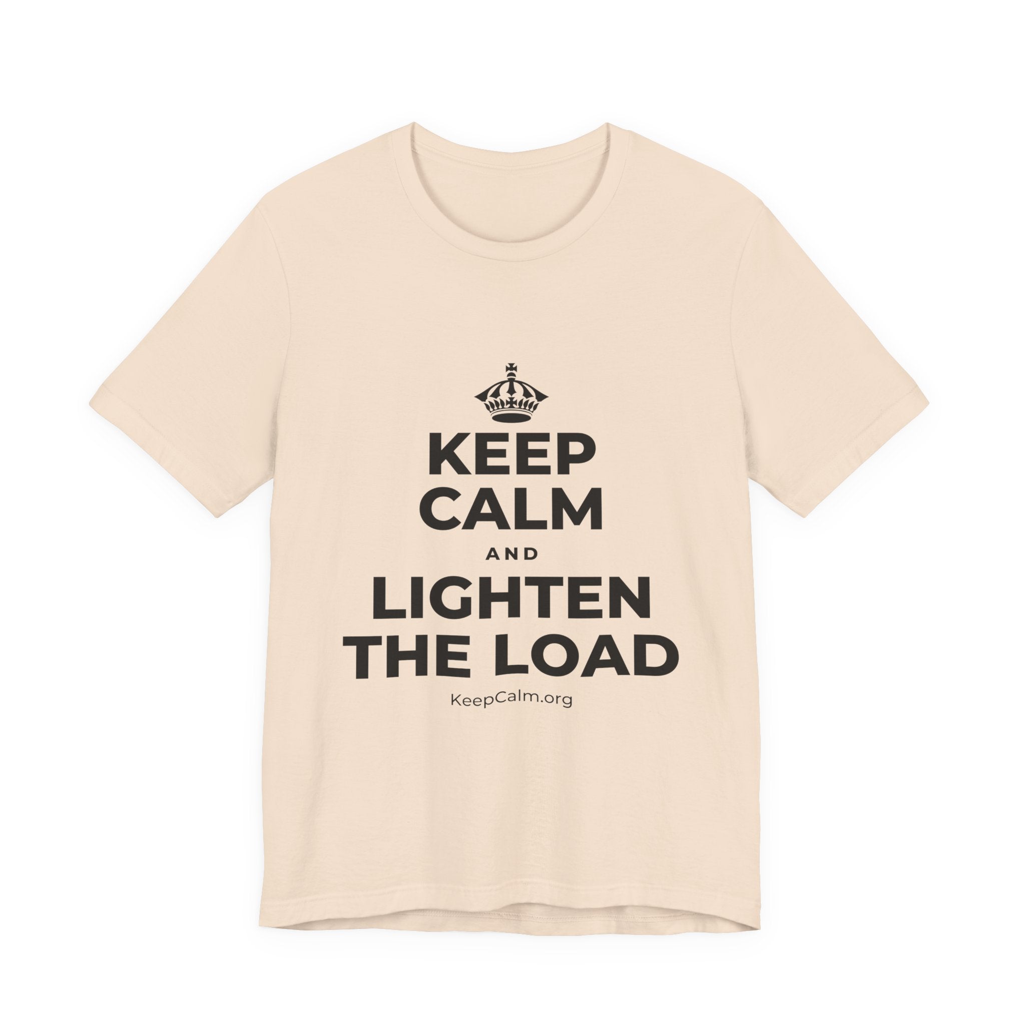 KEEP CALM AND LIGHTEN THE LOAD T-Shirt (Soft Cream–Heather Mauve)