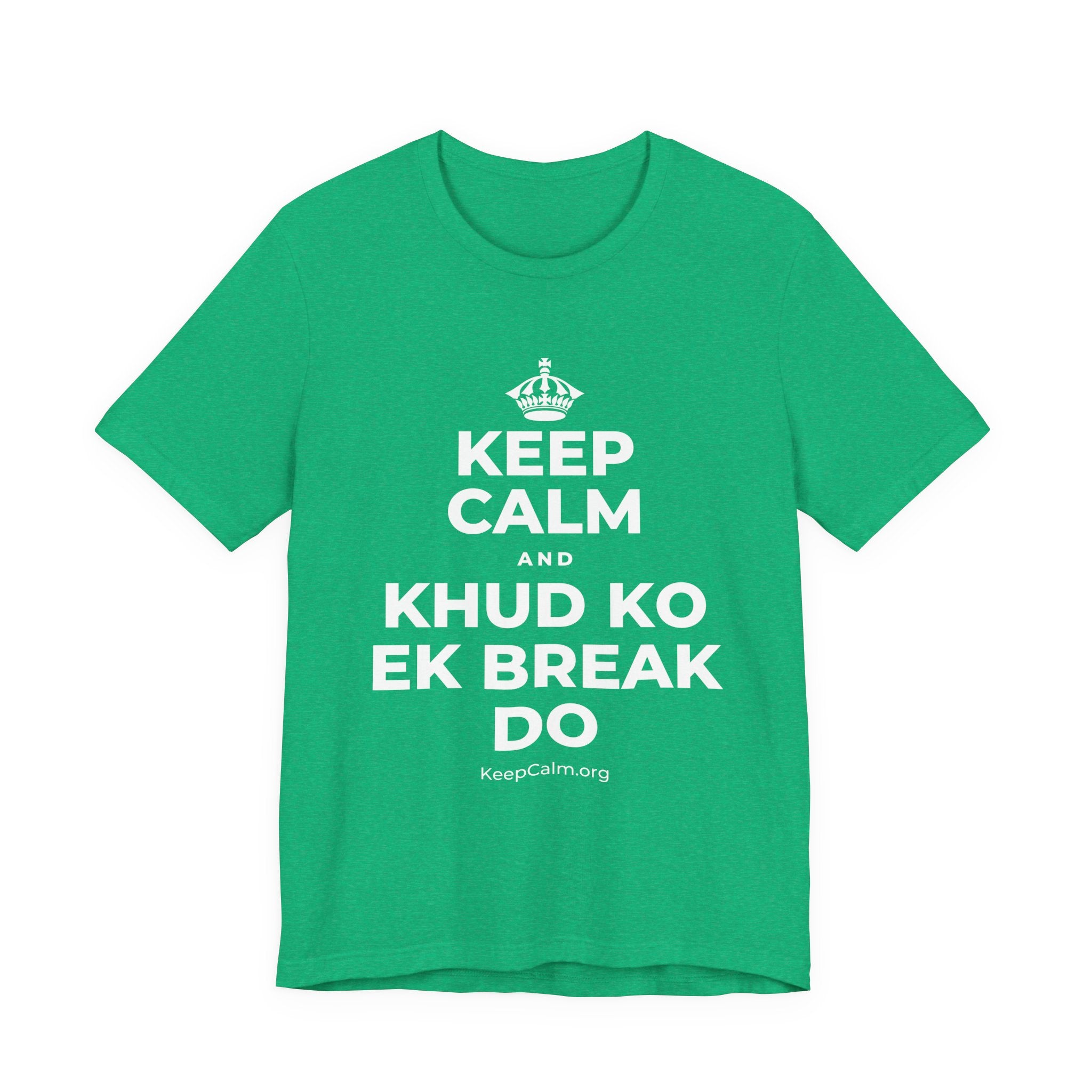KEEP CALM AND KHUD KO EK BREAK DO T-Shirt (Baby Blue–Silver)