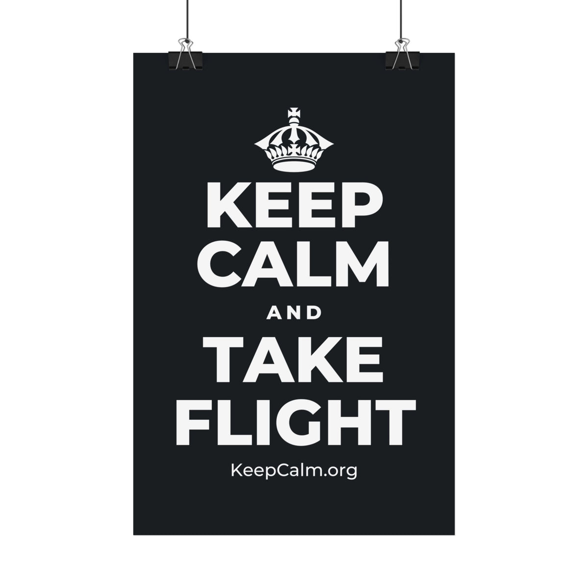 KEEP CALM AND TAKE FLIGHT Satin Poster (Dark)