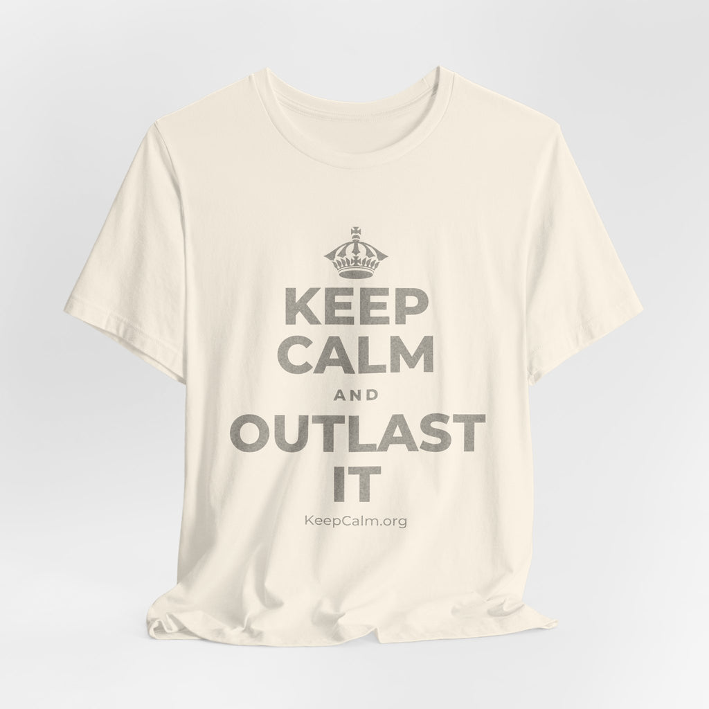 KEEP CALM AND OUTLAST IT T-Shirt (White–Asphalt)