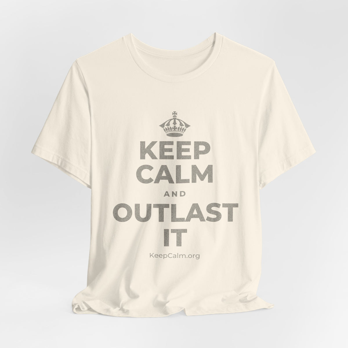 KEEP CALM AND OUTLAST IT T-Shirt (White–Asphalt)