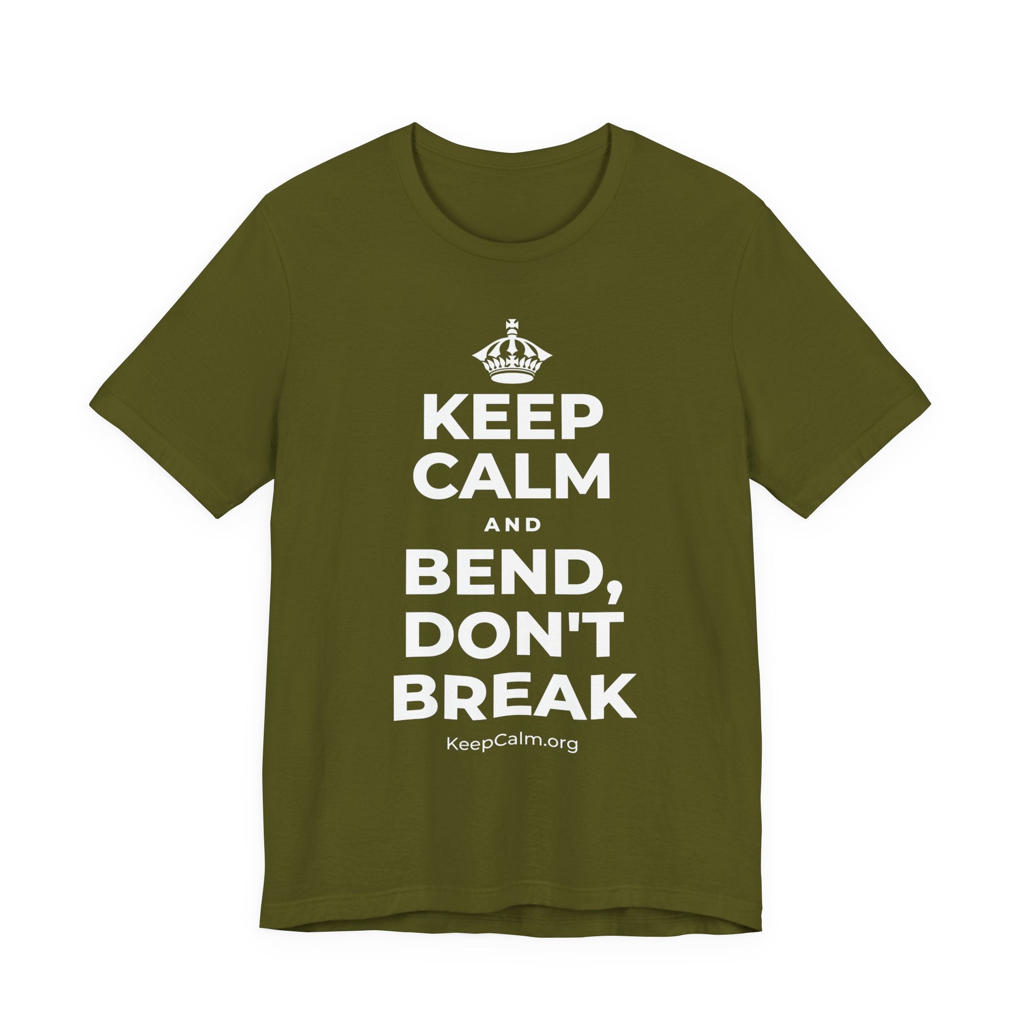 KEEP CALM AND BEND, DON'T BREAK T-Shirt (Baby Blue–Silver)