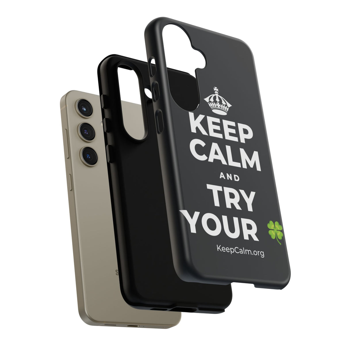 KEEP CALM AND TRY YOUR 🍀 Phone Case (Dark)