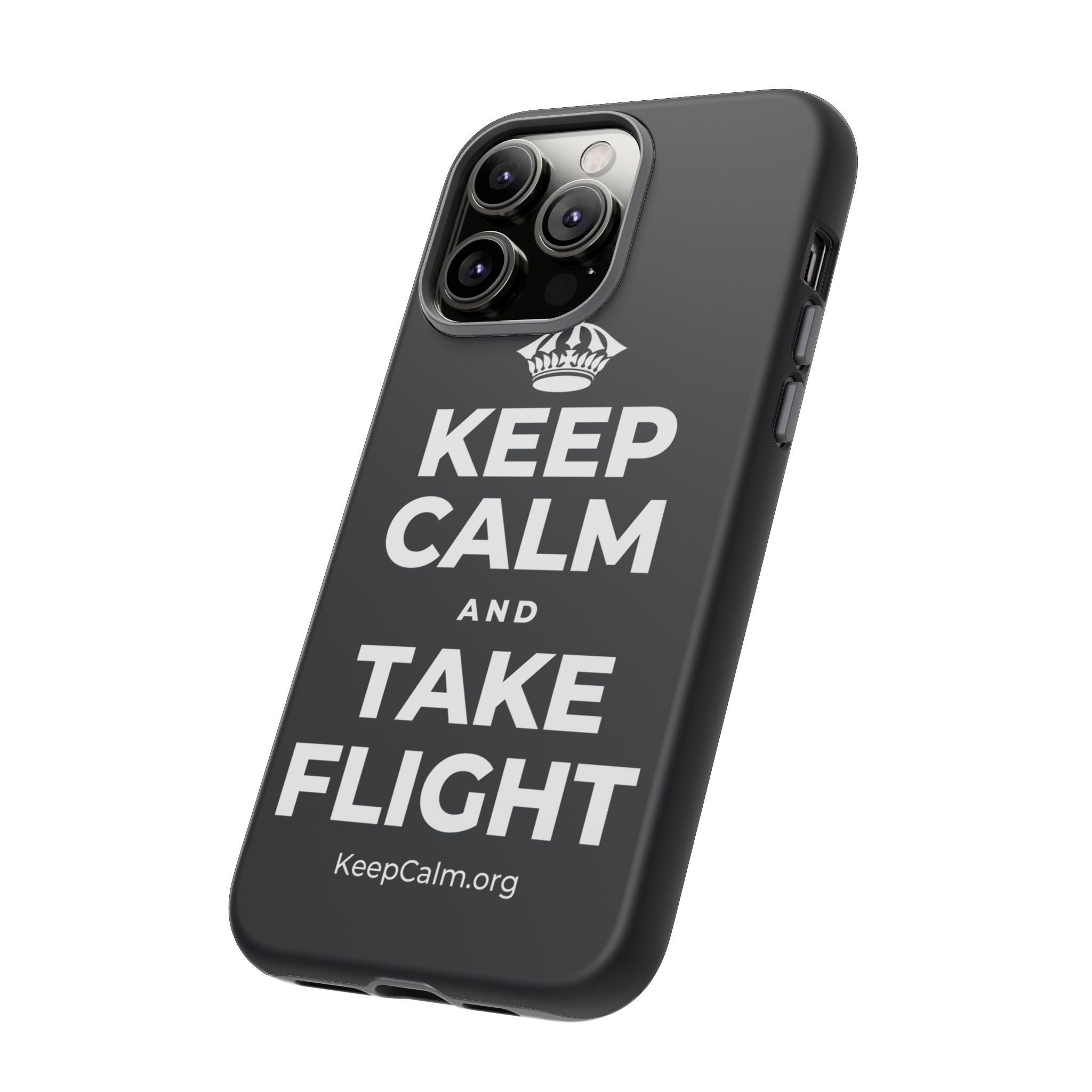 KEEP CALM AND TAKE FLIGHT Phone Case (Dark)