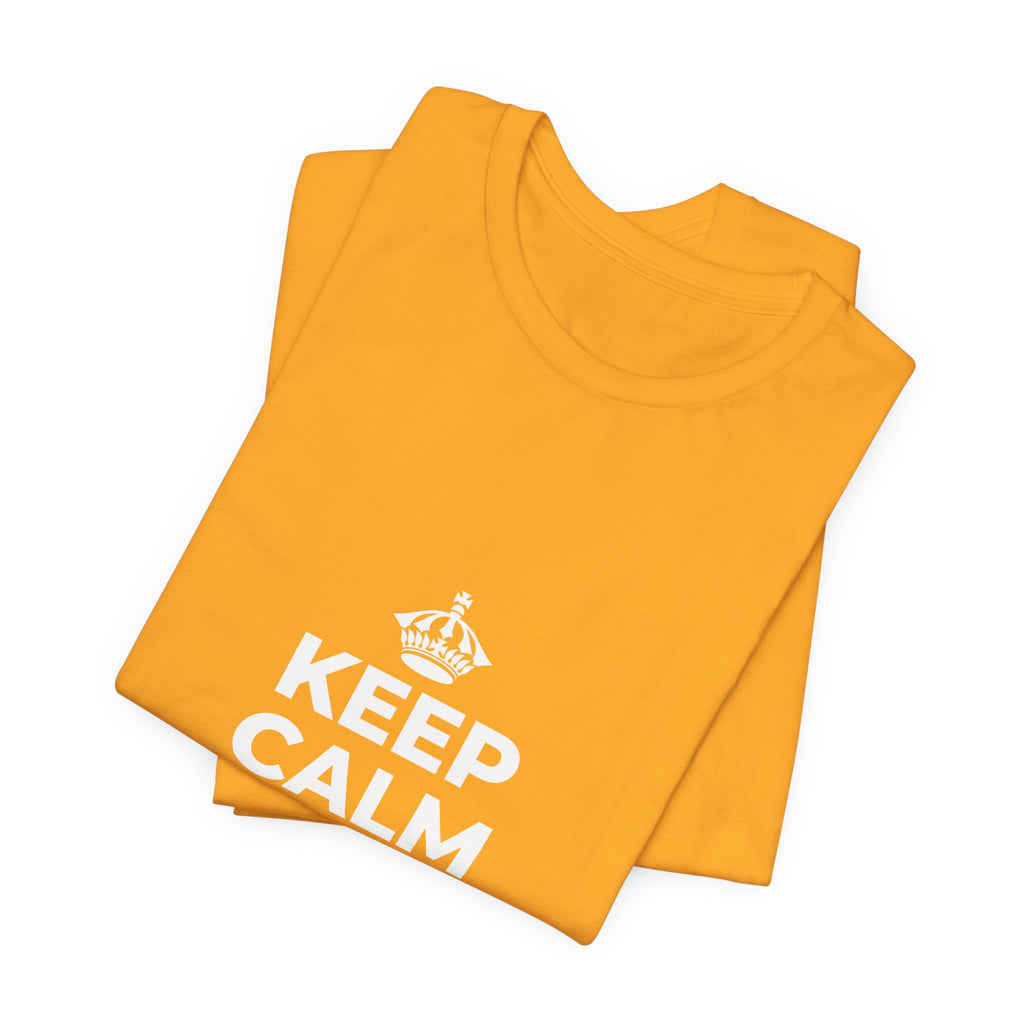 KEEP CALM AND UNCLENCH T-Shirt (Baby Blue–Silver)