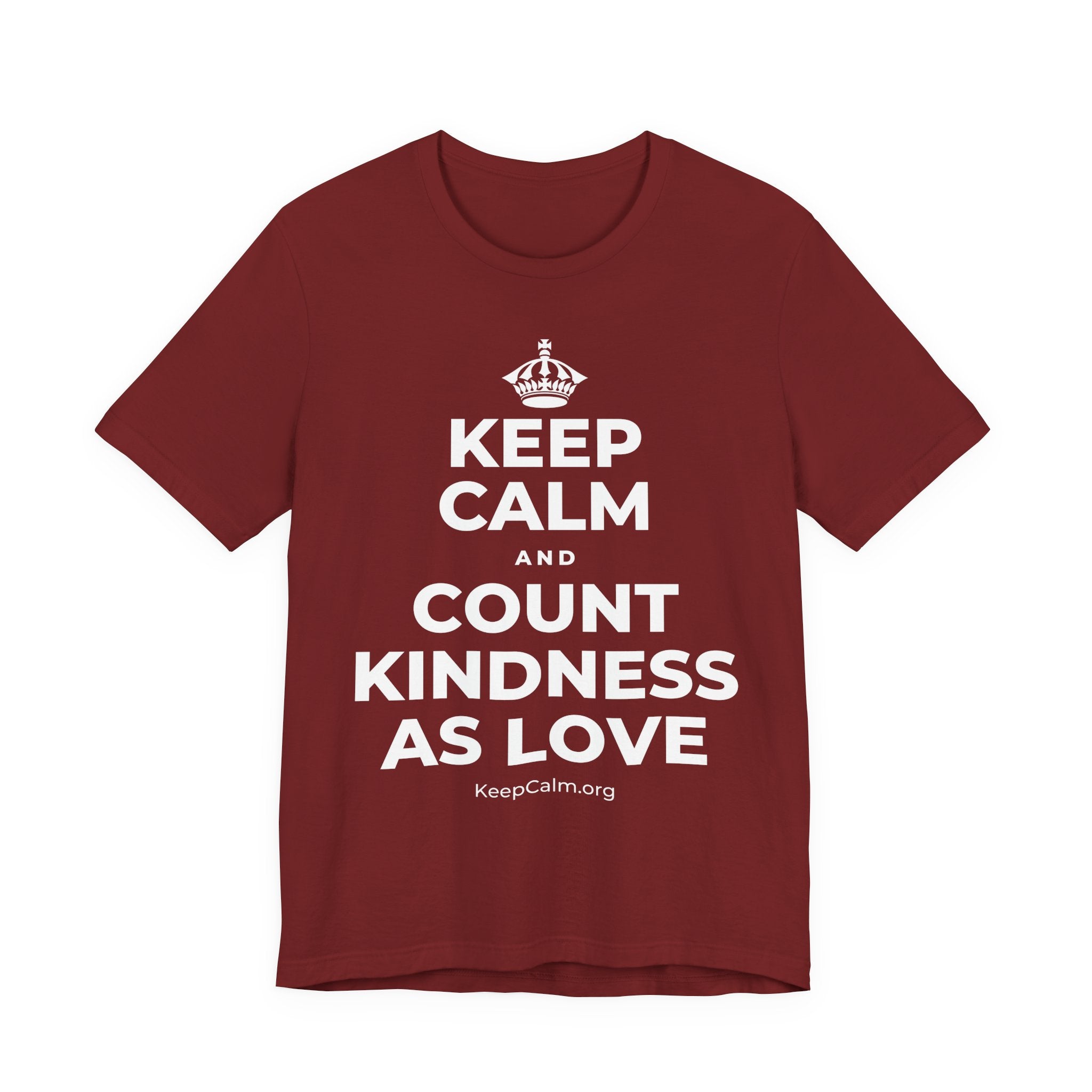 KEEP CALM AND COUNT KINDNESS AS LOVE T-Shirt (Baby Blue–Silver)