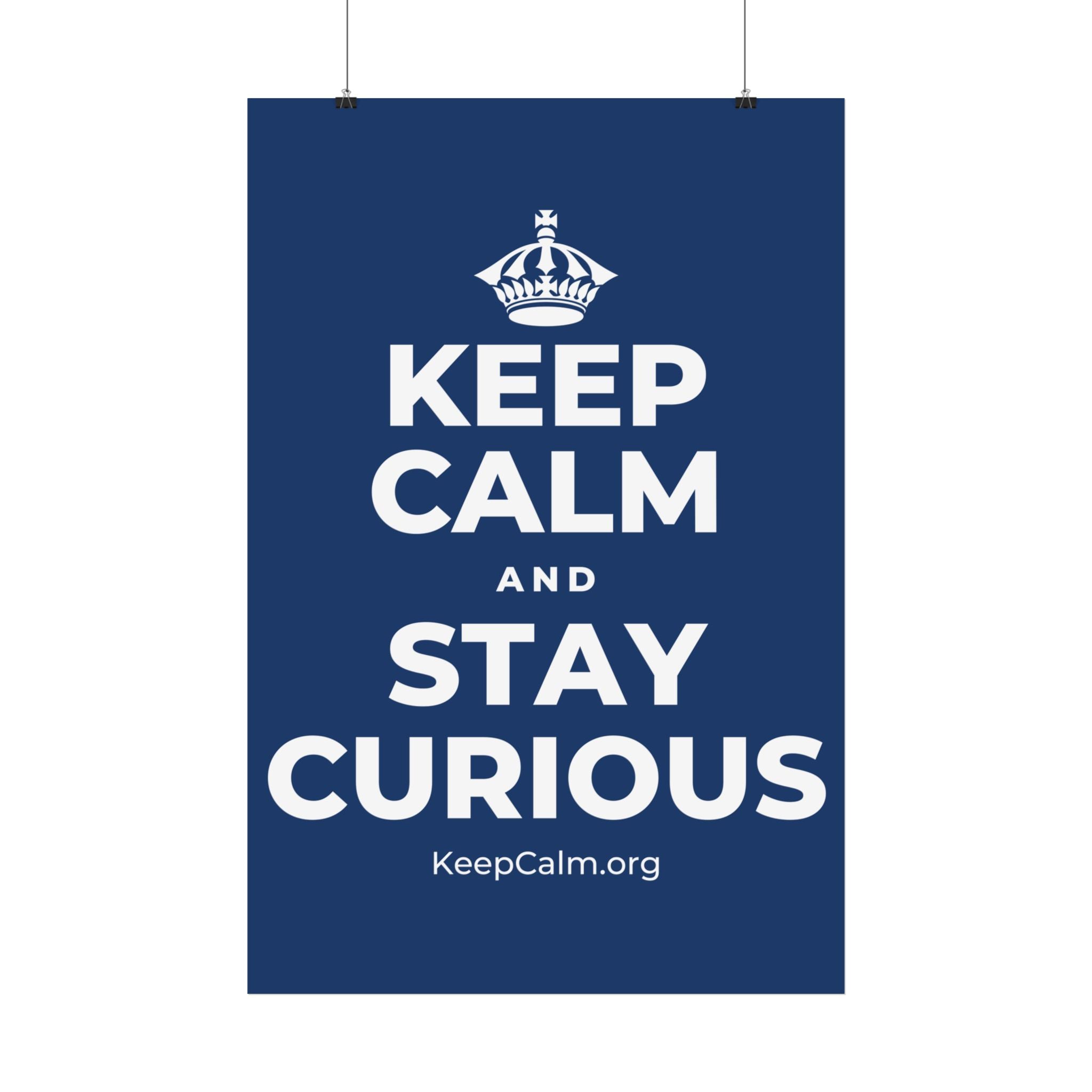 KEEP CALM AND STAY CURIOUS Satin Poster
