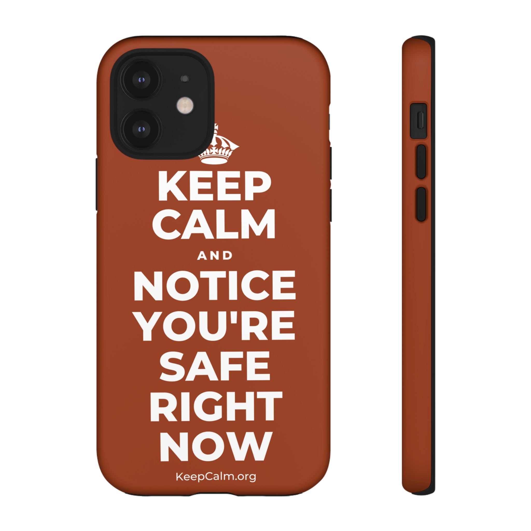 KEEP CALM AND NOTICE YOU'RE SAFE RIGHT NOW Phone Case