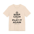 KEEP CALM AND PLAY IT AGAIN T-Shirt (Soft Cream–Heather Mauve)