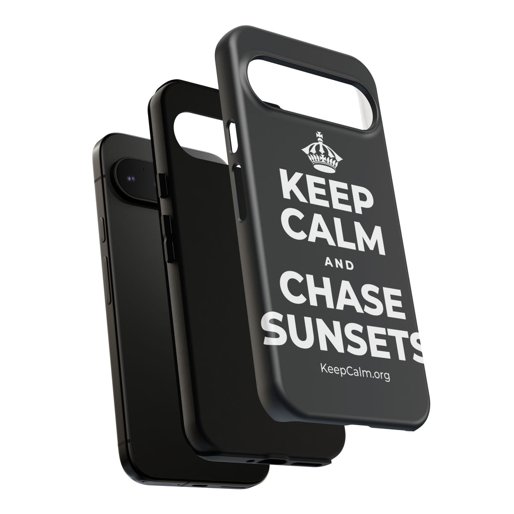 KEEP CALM AND CHASE SUNSETS Phone Case (Dark)