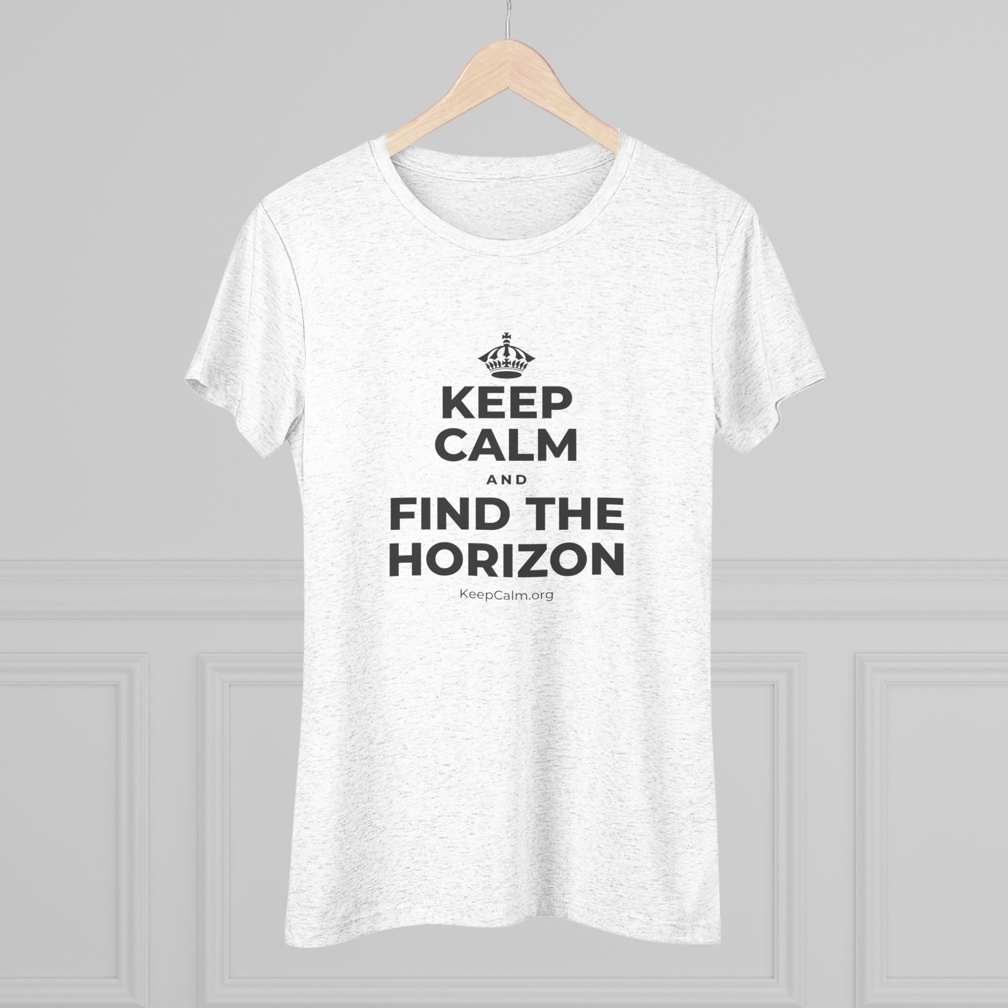 KEEP CALM AND FIND THE HORIZON Women's Tri-Blend Tee