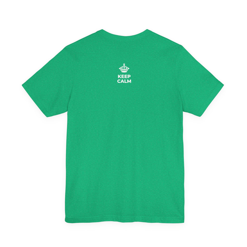 KEEP CALM AND LISTEN IN THE DARK T-Shirt (Baby Blue–Silver)