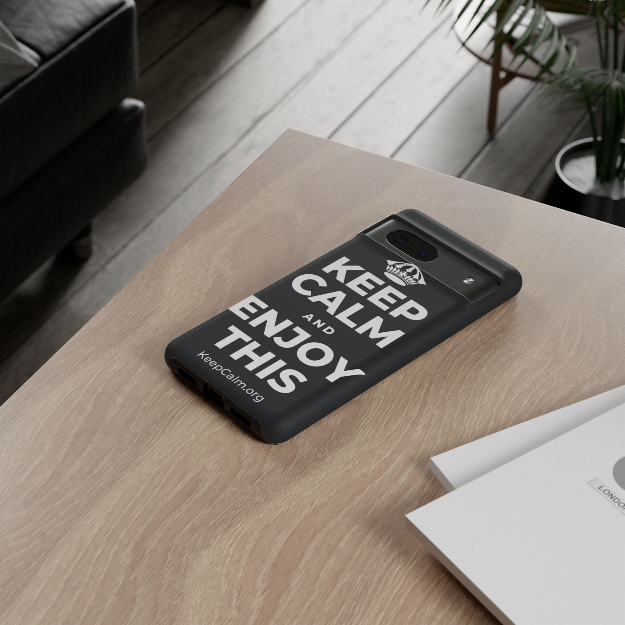 KEEP CALM AND ENJOY THIS Phone Case (Dark)