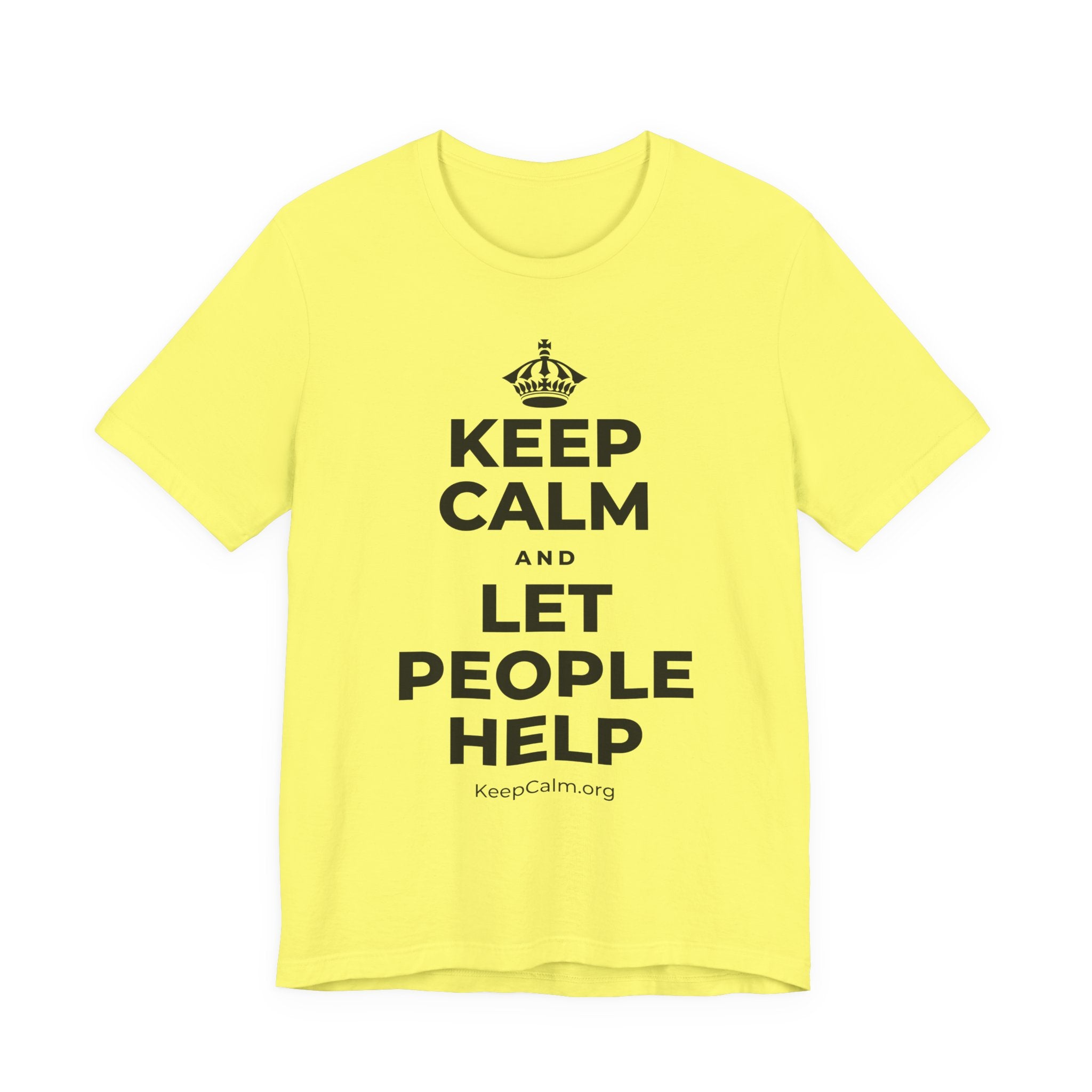 KEEP CALM AND LET PEOPLE HELP T-Shirt (Soft Cream–Heather Mauve)