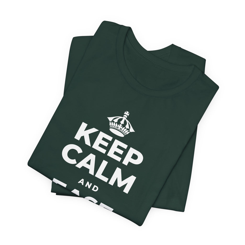 KEEP CALM AND EASE INTO IT T-Shirt (White–Asphalt)