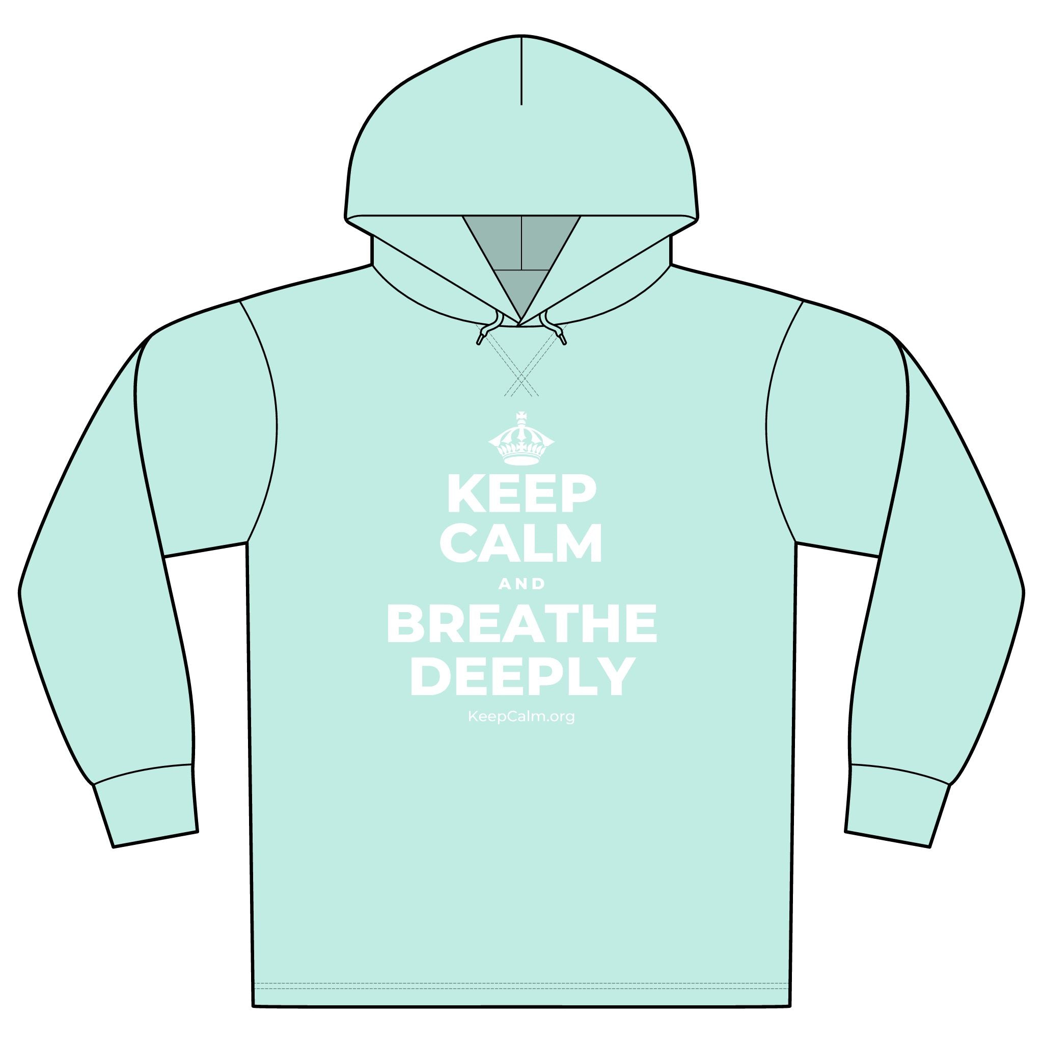 KEEP CALM AND BREATHE DEEPLY Organic Hoodie Tee