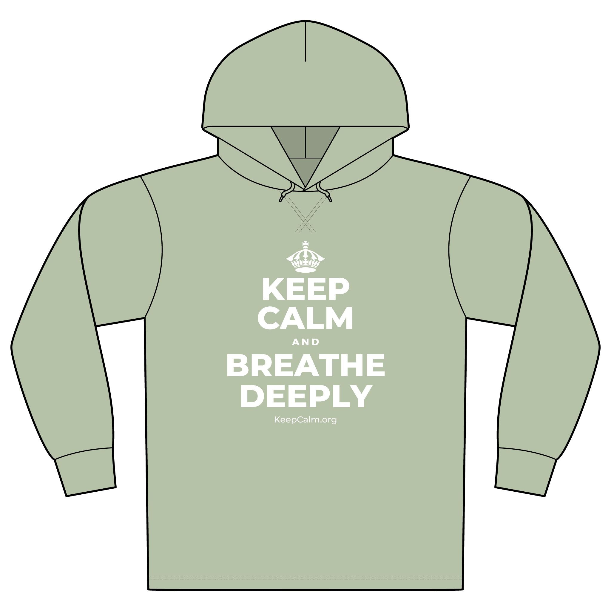 KEEP CALM AND BREATHE DEEPLY Organic Hoodie Tee