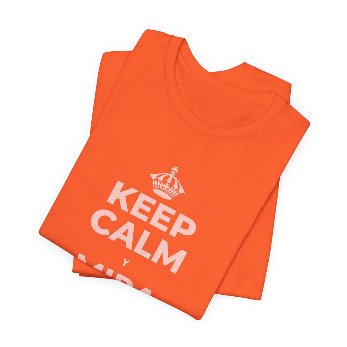 KEEP CALM Y MIRA CAER LA NIEVE T-Shirt (Baby Blue–Silver)