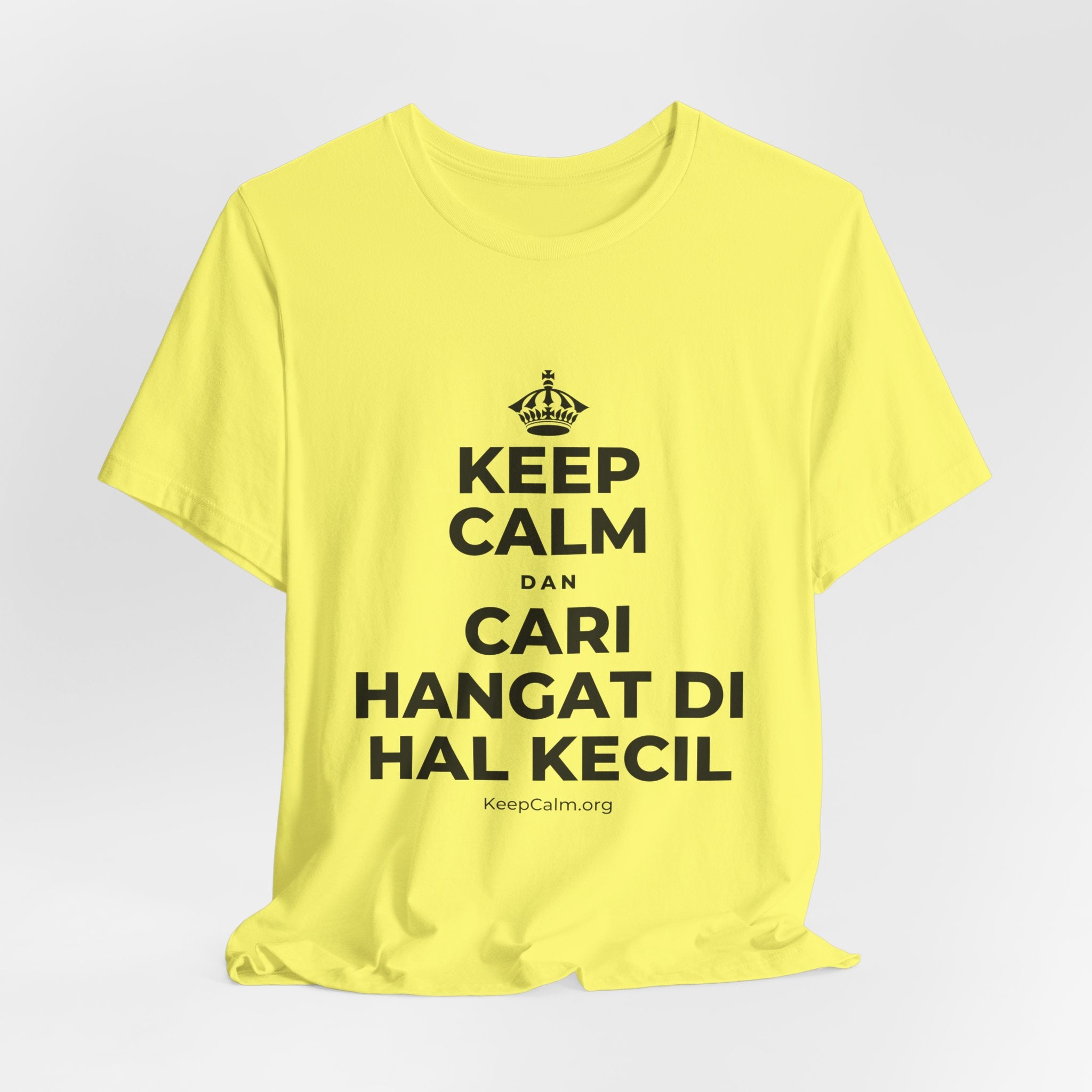KEEP CALM DAN CARI HANGAT DI HAL KECIL T-Shirt (Soft Cream–Heather Mauve)
