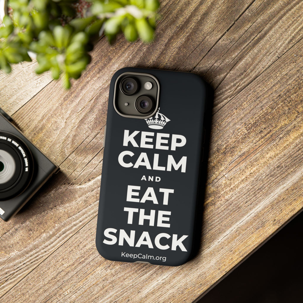 KEEP CALM AND EAT THE SNACK Phone Case (Dark)