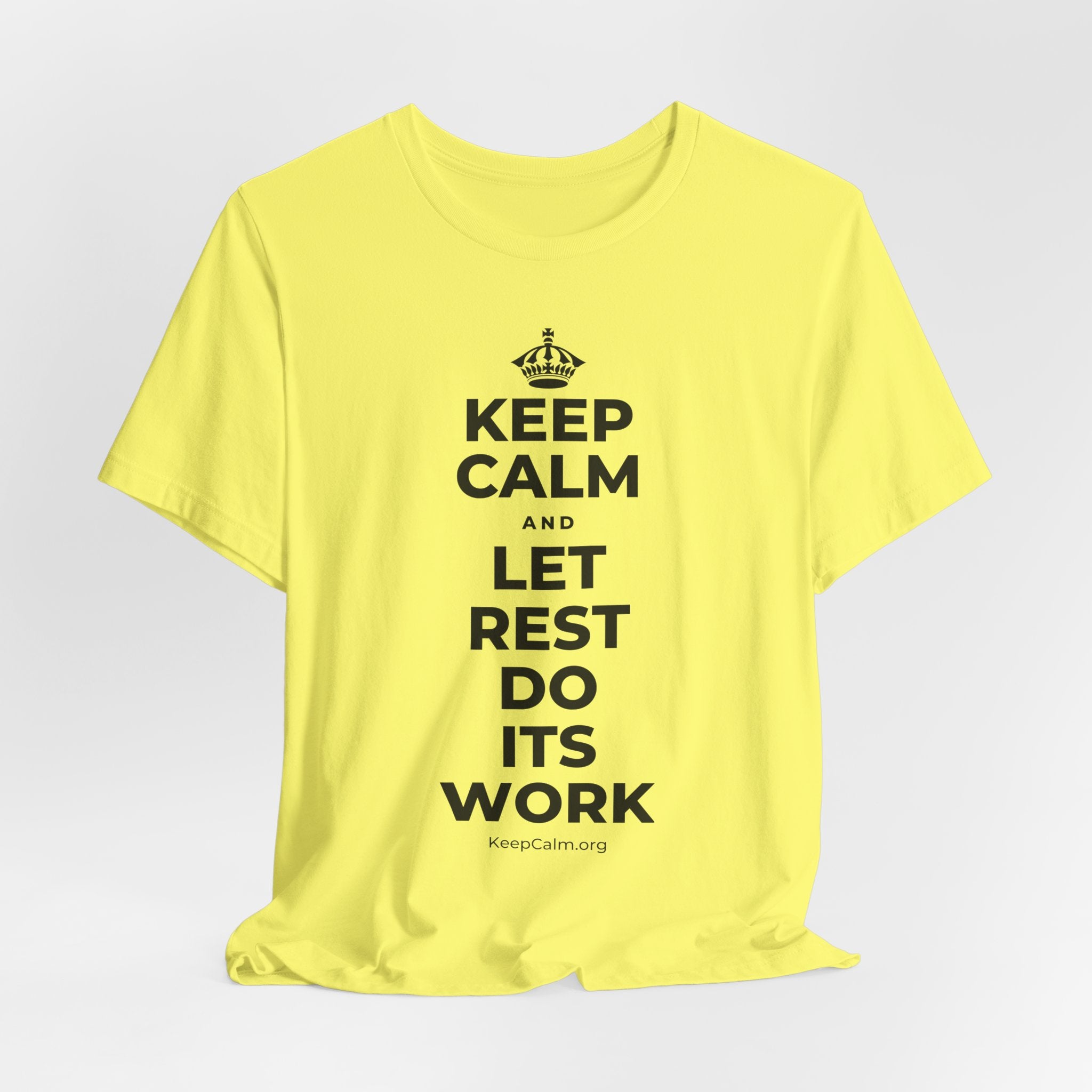 KEEP CALM AND LET REST DO ITS WORK T-Shirt (Soft Cream–Heather Mauve)