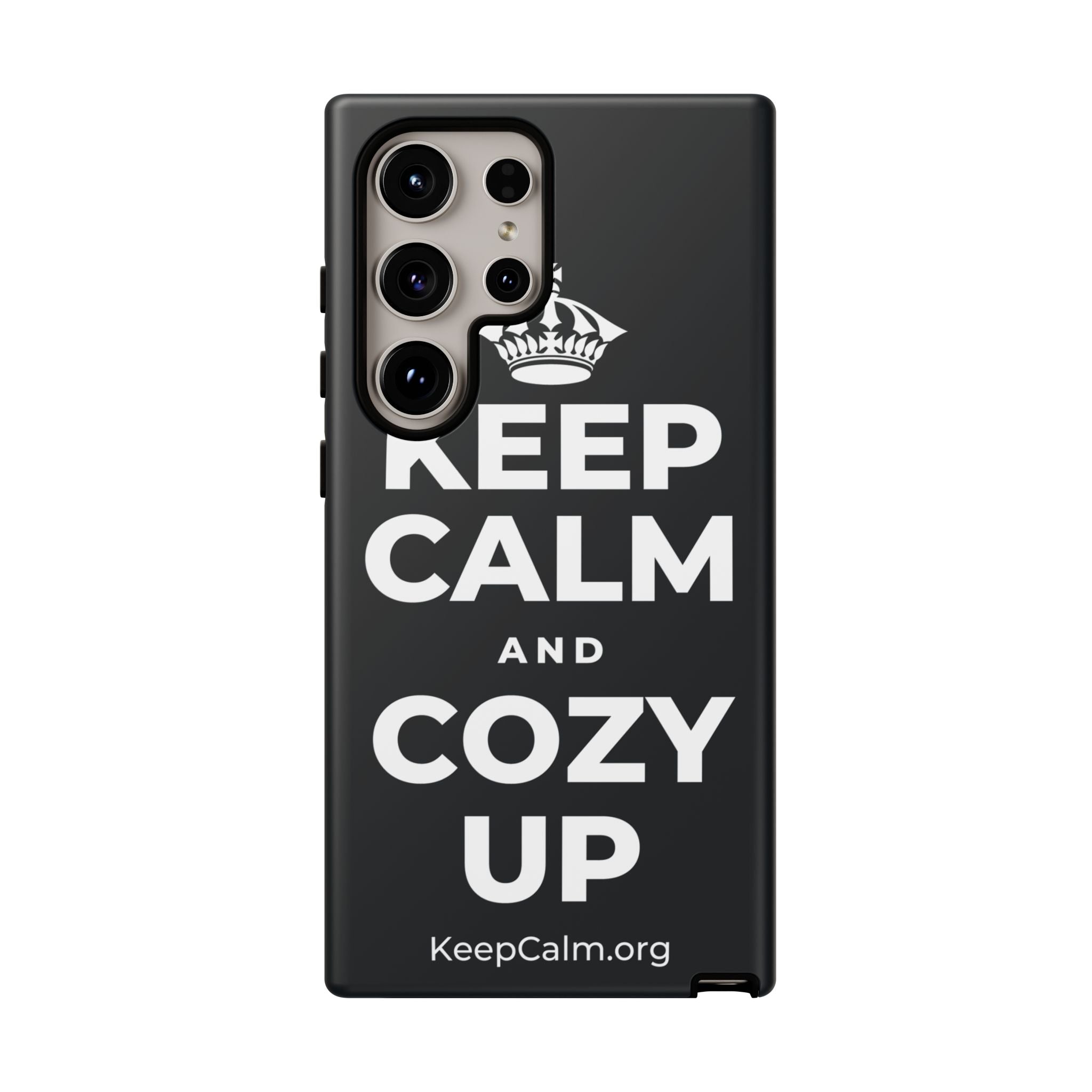 KEEP CALM AND COZY UP Phone Case (Dark)