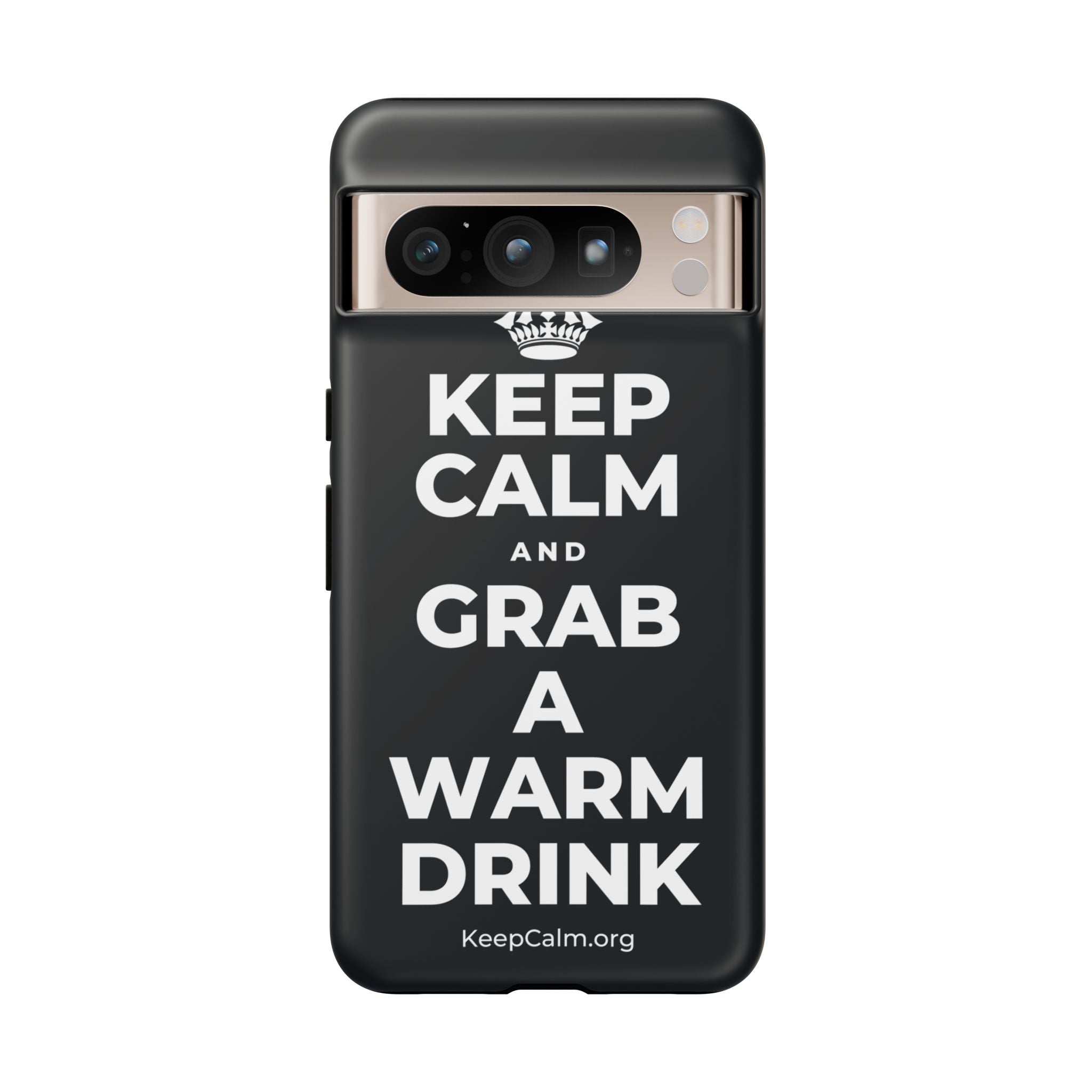 KEEP CALM AND GRAB A WARM DRINK Phone Case (Dark)