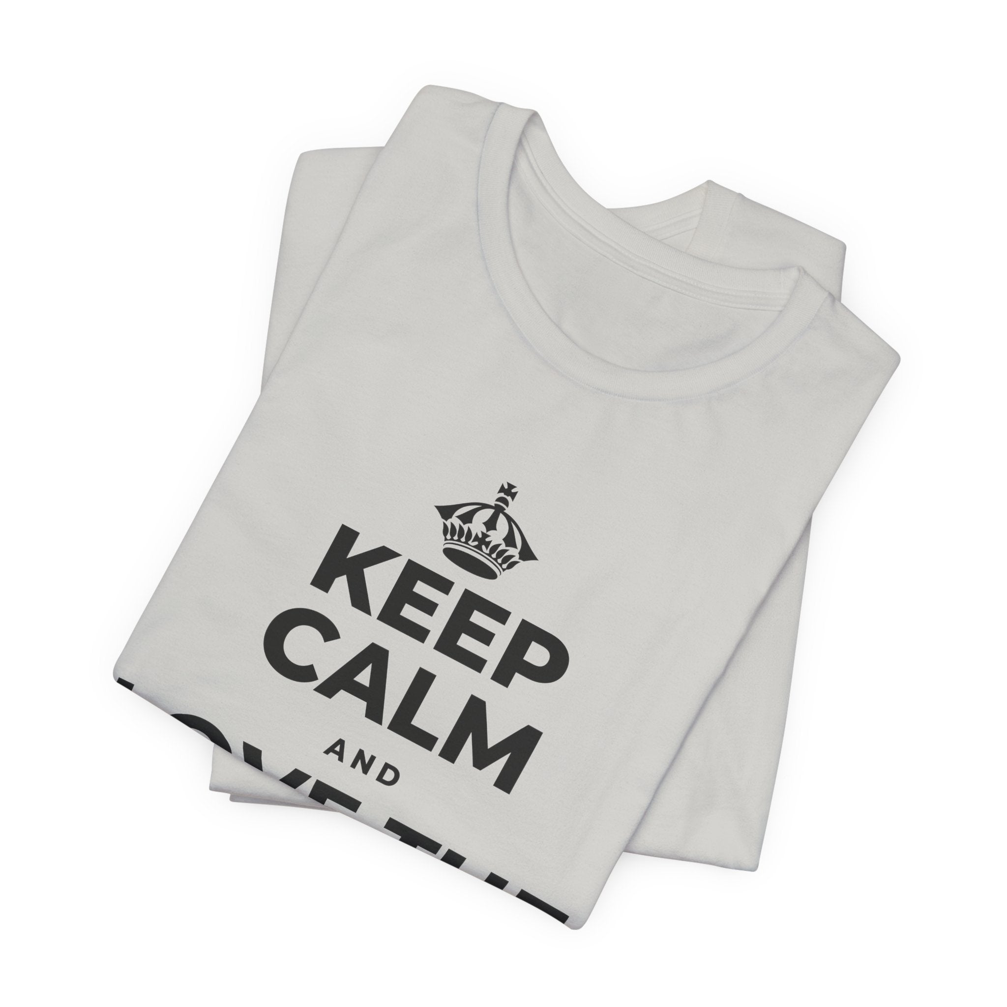 KEEP CALM AND LOVE THE QUIET HOURS T-Shirt (Baby Blue–Silver)
