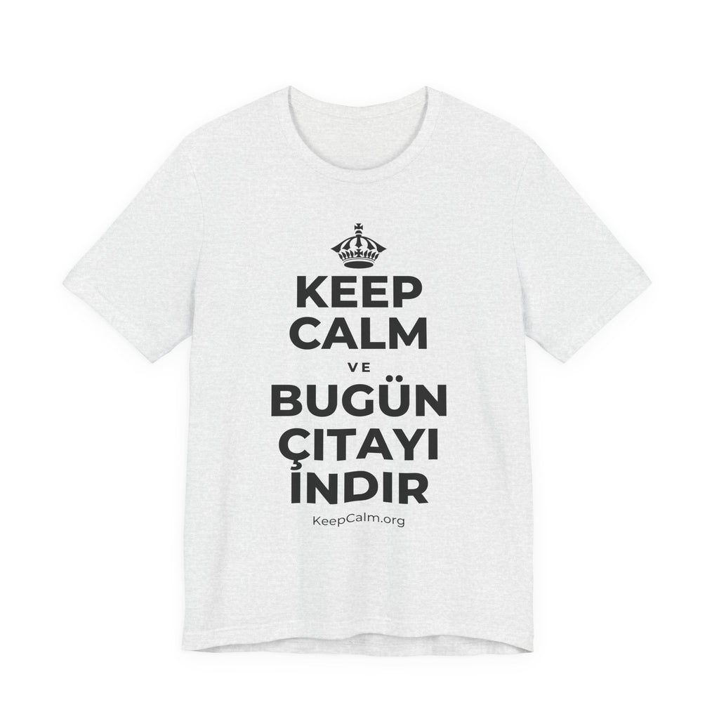 KEEP CALM VE BUGÜN ÇITAYI INDIR T-Shirt (Soft Cream–Heather Mauve)