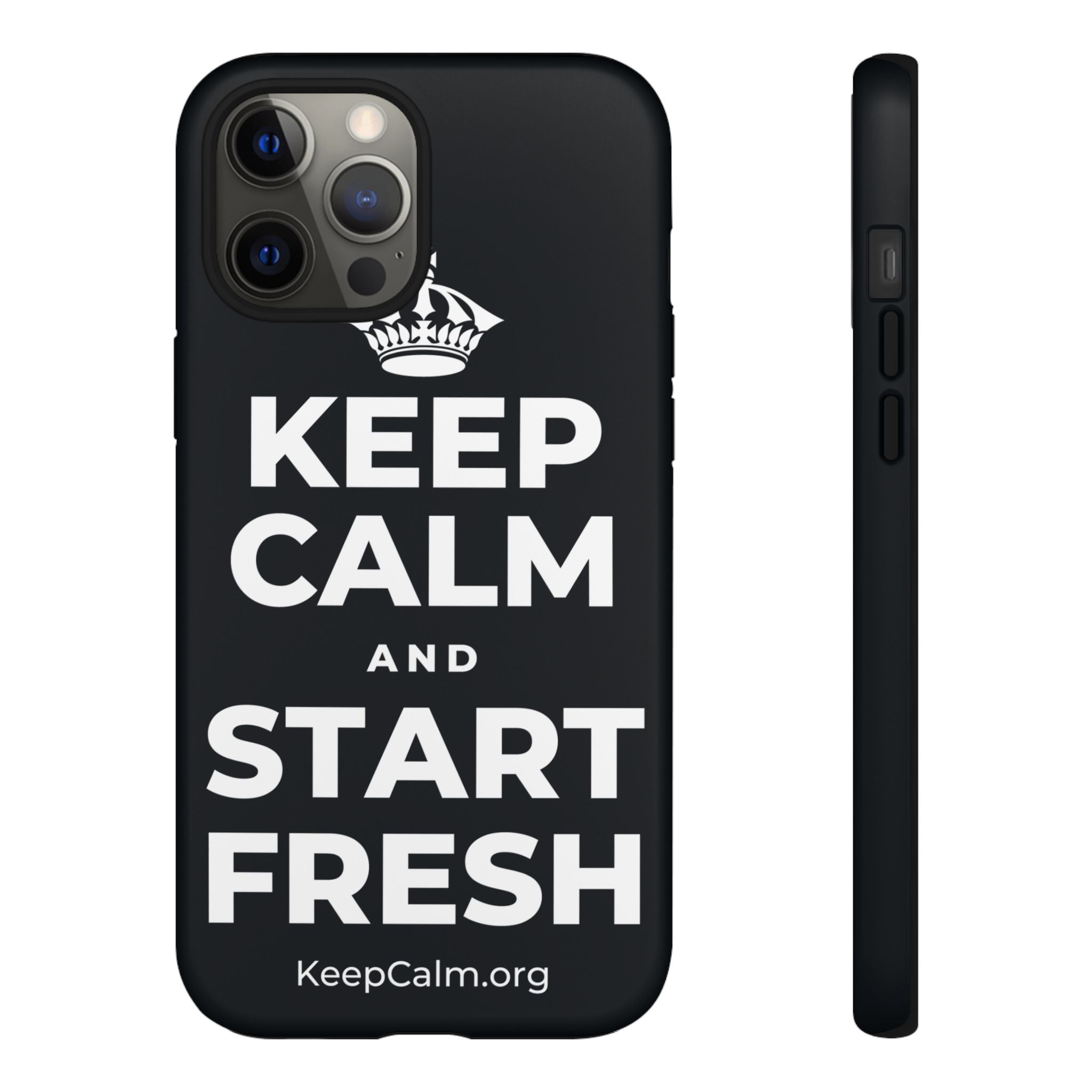 KEEP CALM AND START FRESH Phone Case (Dark)