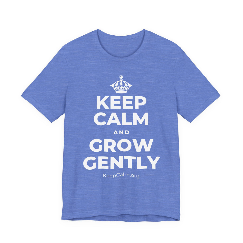 KEEP CALM AND GROW GENTLY T-Shirt (Soft Cream–Heather Mauve)