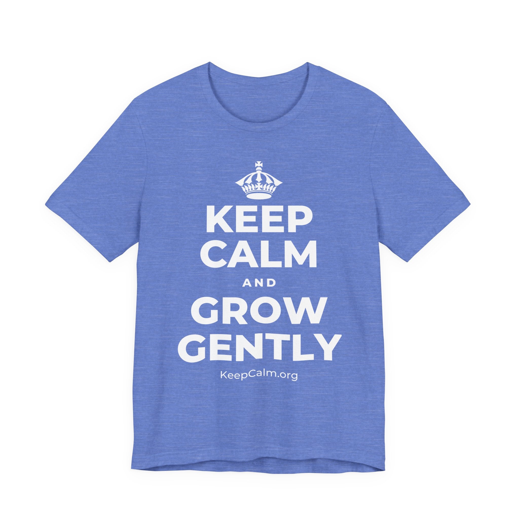 KEEP CALM AND GROW GENTLY T-Shirt (Soft Cream–Heather Mauve)