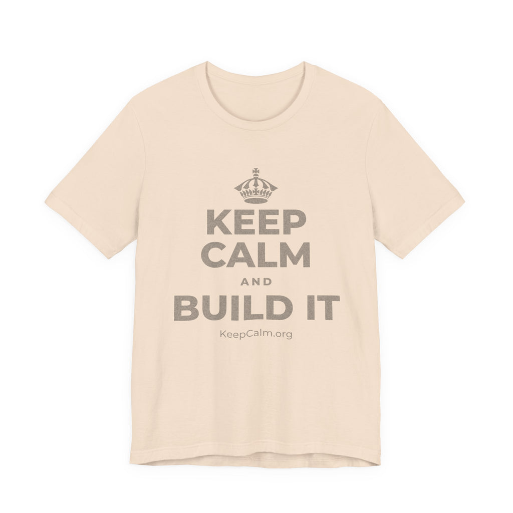 KEEP CALM AND BUILD IT T-Shirt (Soft Cream–Heather Mauve)