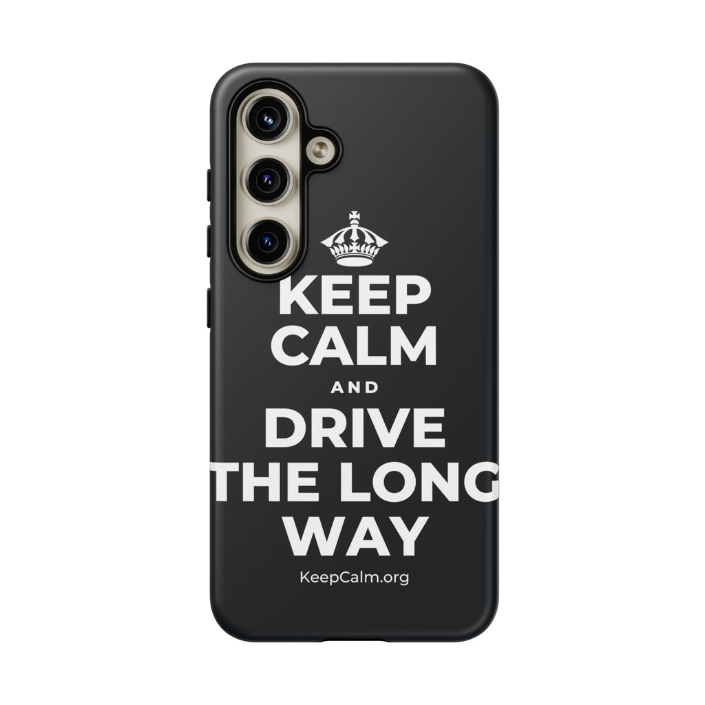 KEEP CALM AND DRIVE THE LONG WAY Phone Case (Dark)