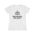 KEEP CALM AND RECHARGE, NO GUILT Women's Tri-Blend Tee