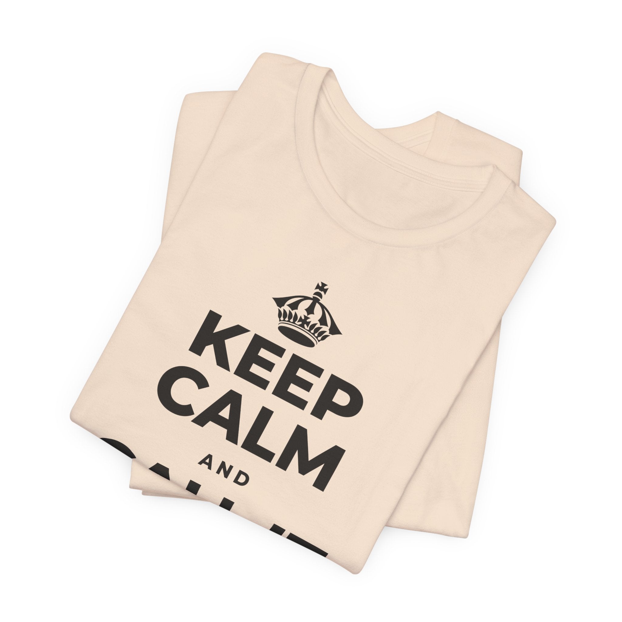 KEEP CALM AND CALL IT A DAY, KINDLY T-Shirt (Soft Cream–Heather Mauve)
