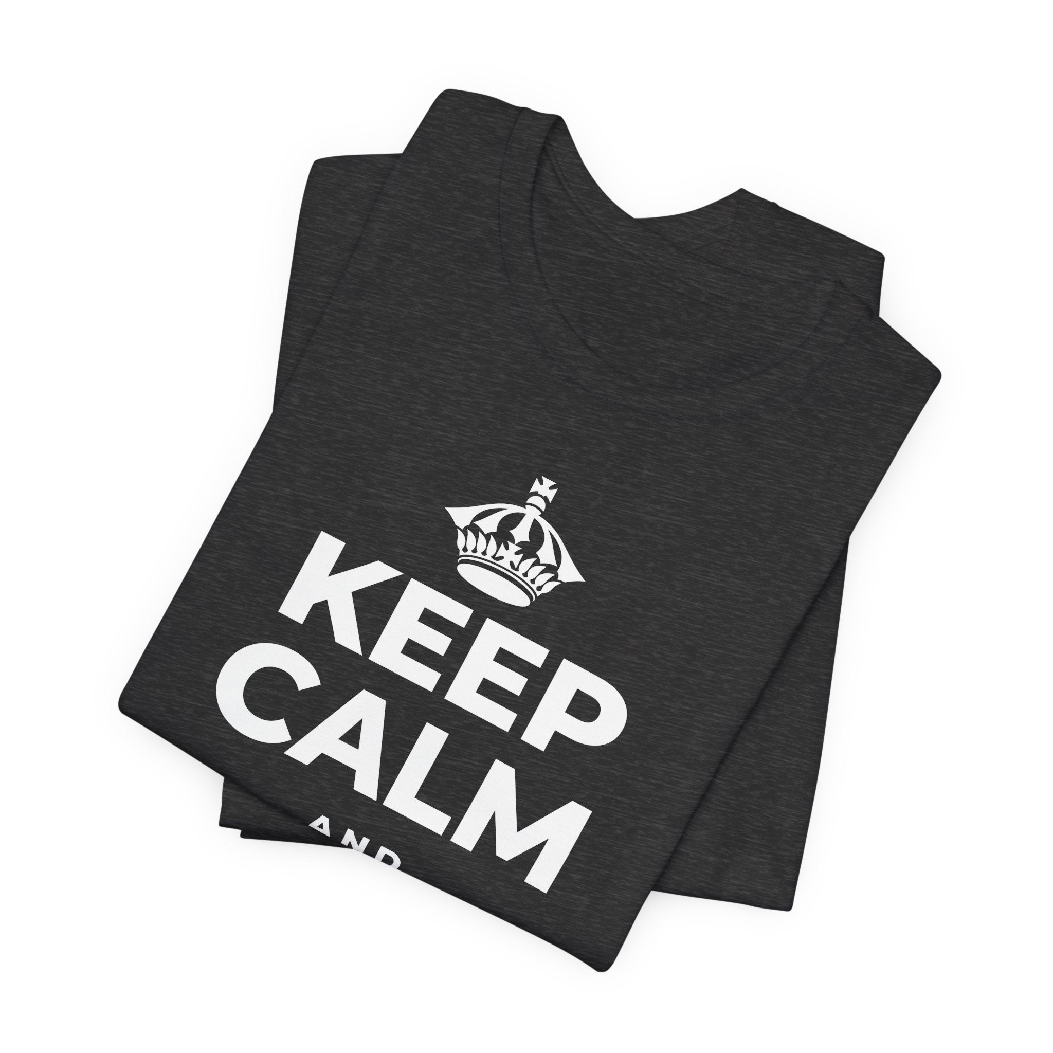KEEP CALM AND FOLLOW THE FUN T-Shirt (White–Asphalt)