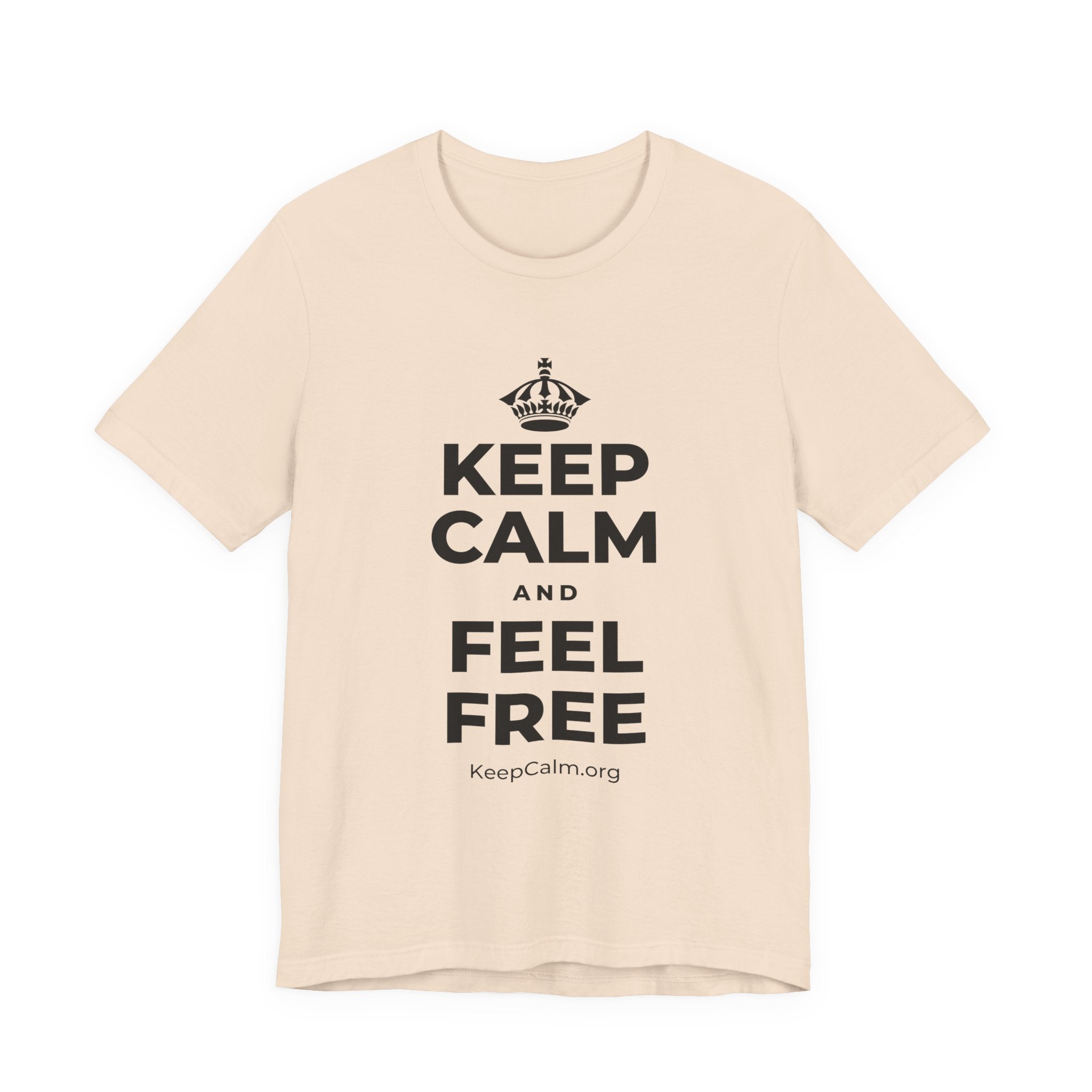 KEEP CALM AND FEEL FREE T-Shirt (Soft Cream–Heather Mauve)