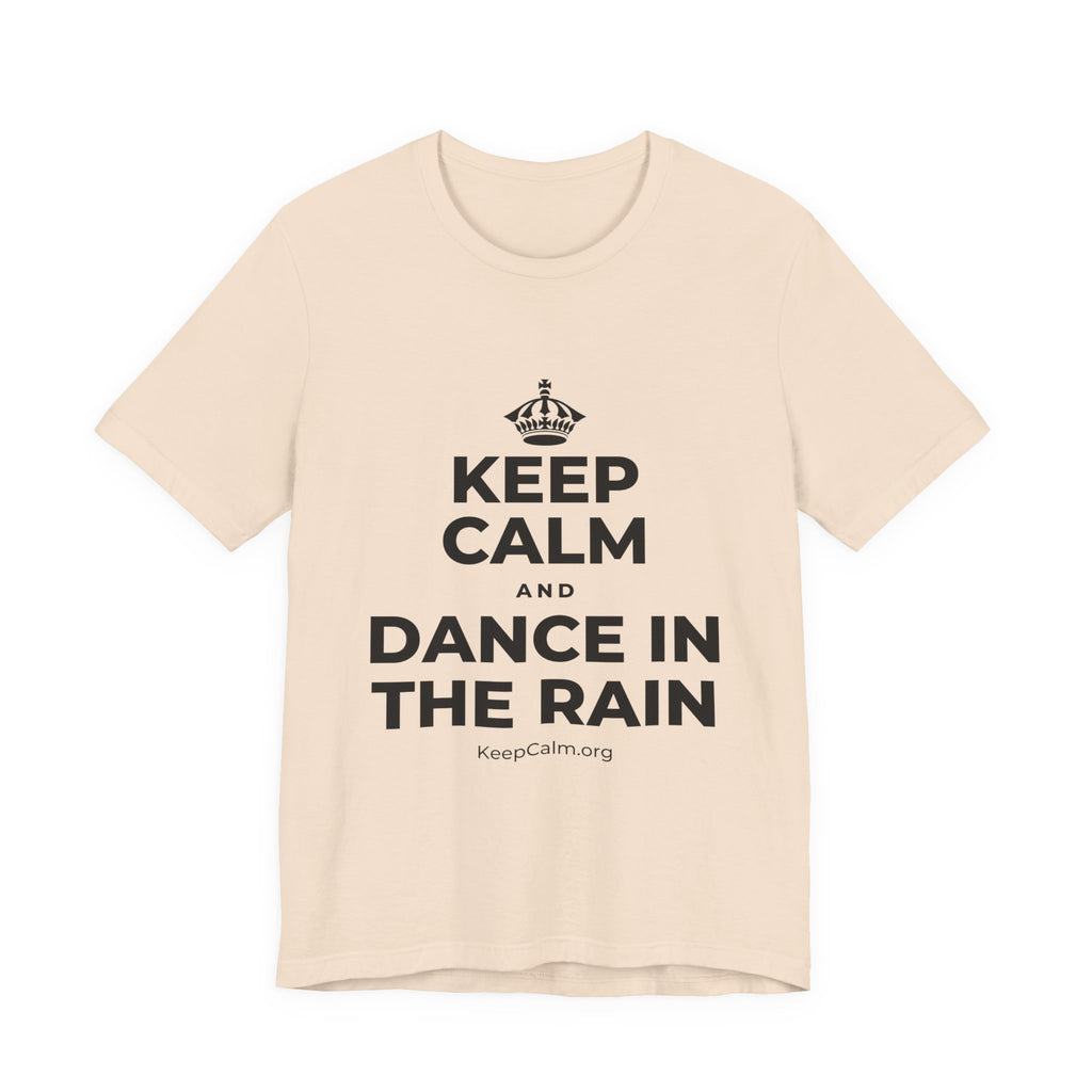 KEEP CALM AND DANCE IN THE RAIN T-Shirt (Soft Cream–Heather Mauve)