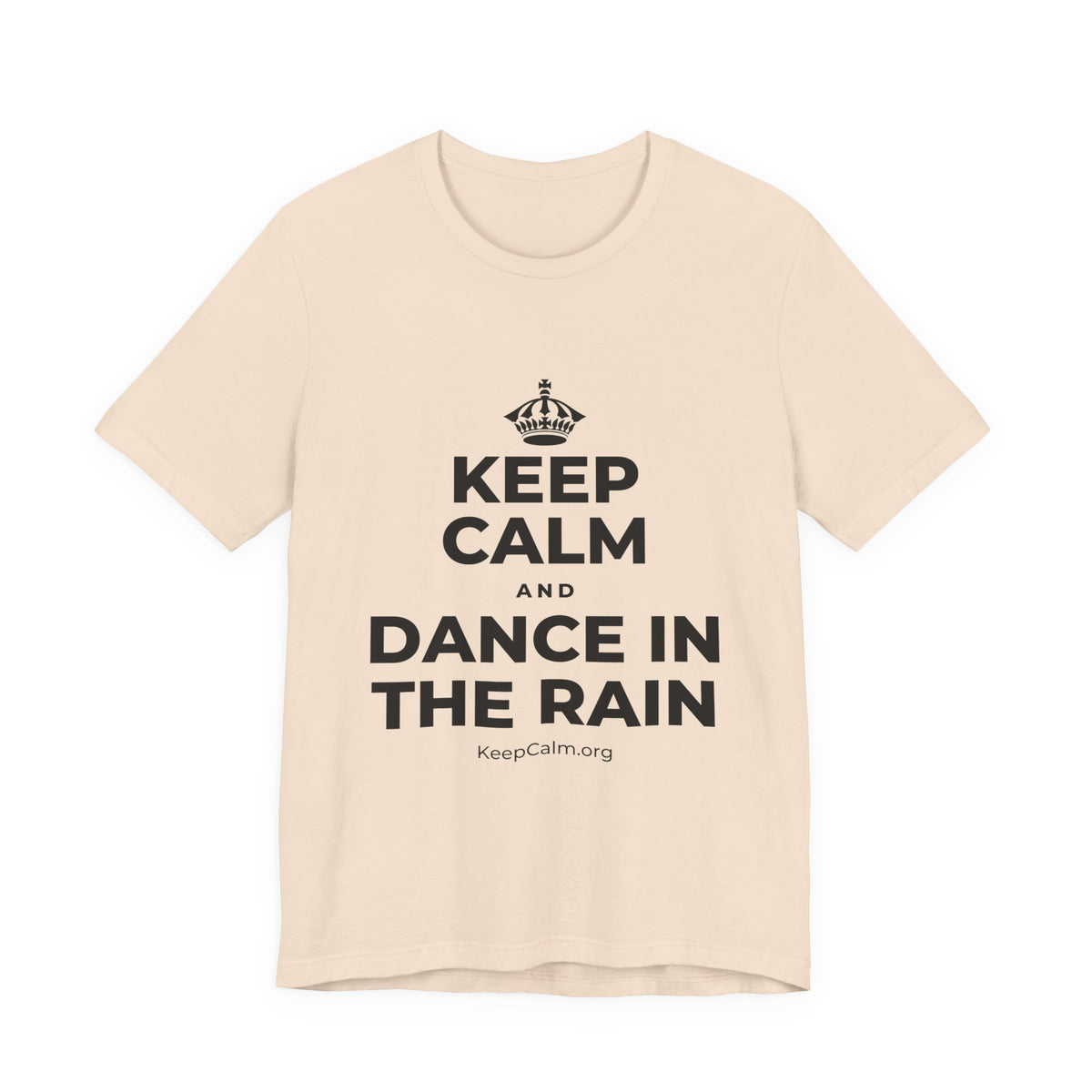KEEP CALM AND DANCE IN THE RAIN T-Shirt (Soft Cream–Heather Mauve)