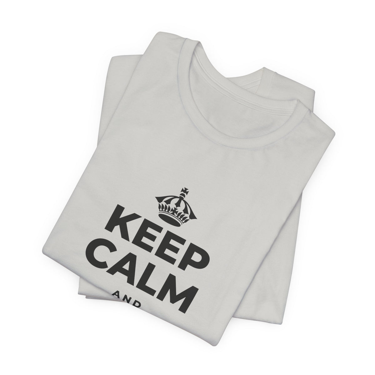 KEEP CALM AND LET LOVE FLOW T-Shirt (Baby Blue–Silver)