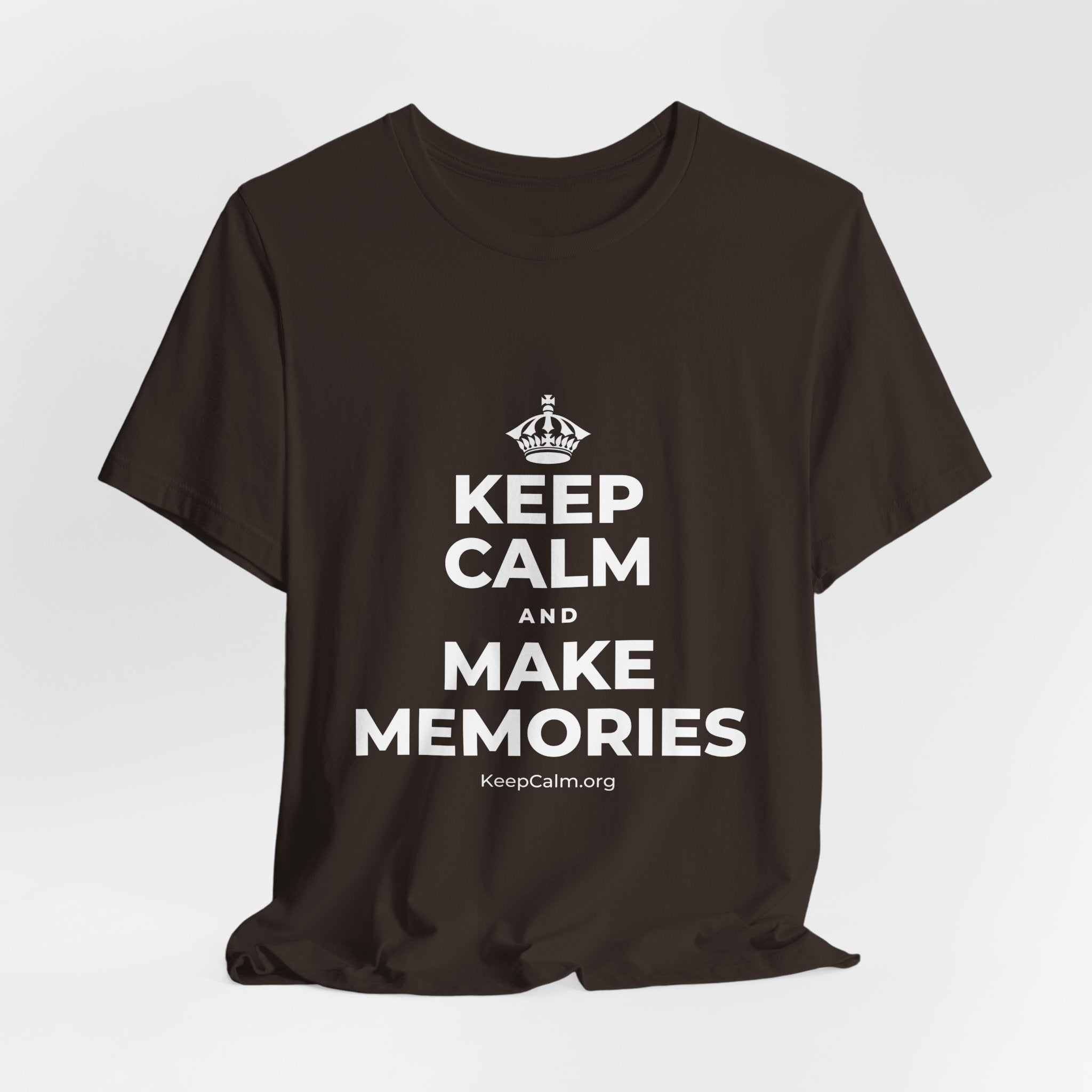KEEP CALM AND MAKE MEMORIES T-Shirt (Soft Cream–Heather Mauve)