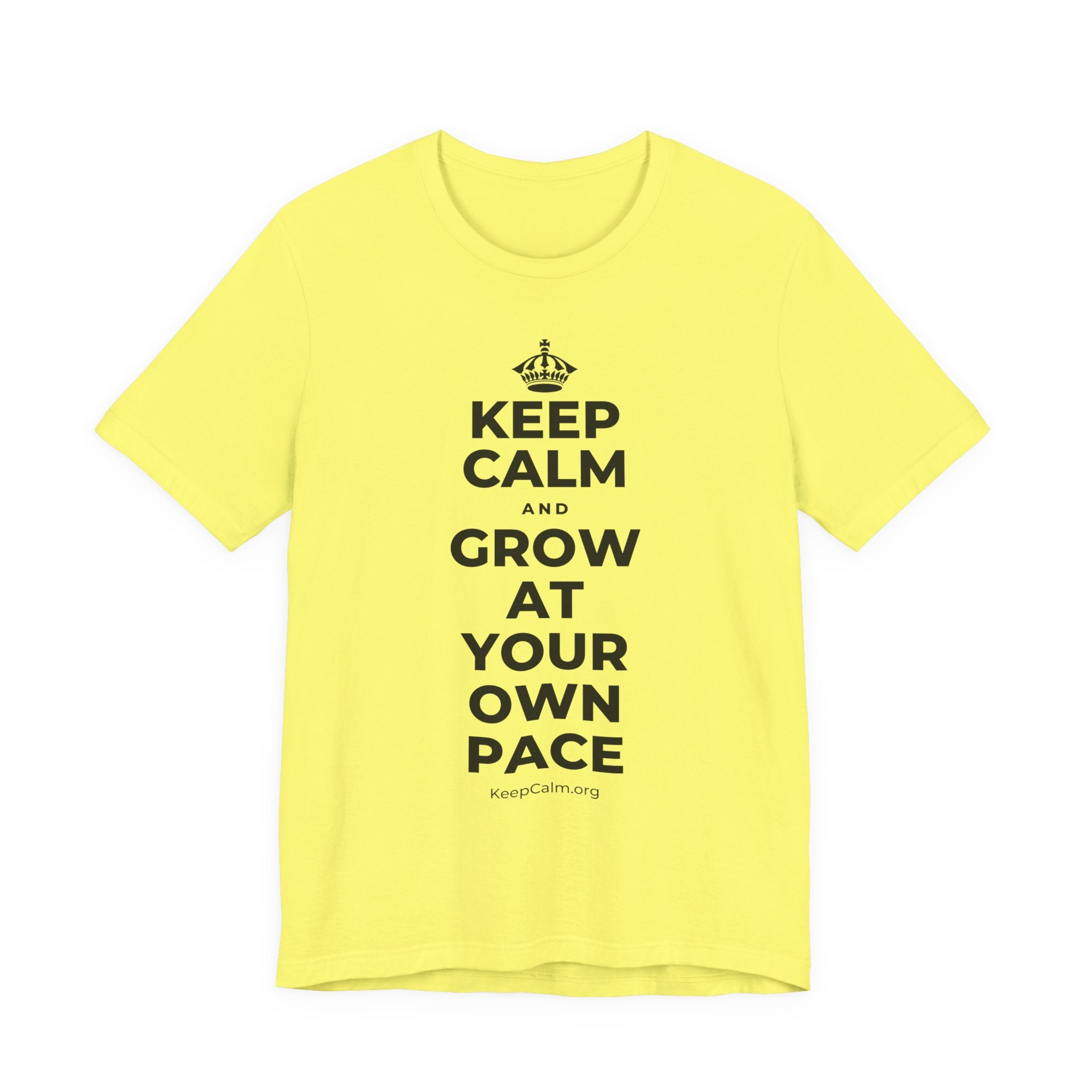 KEEP CALM AND GROW AT YOUR OWN PACE T-Shirt (Soft Cream–Heather Mauve)