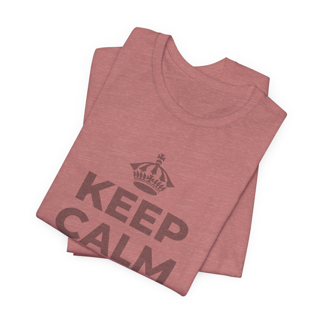 KEEP CALM AND OWN IT T-Shirt (Soft Cream–Heather Mauve)