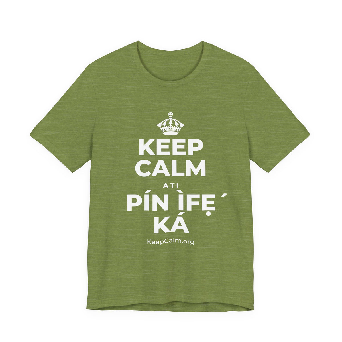 KEEP CALM ATI PÍN ÌFẸ́ KÁ T-Shirt (Baby Blue–Silver)