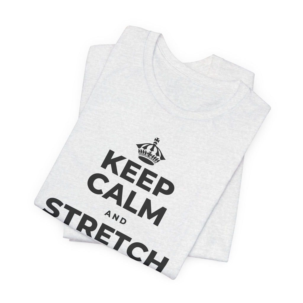 KEEP CALM AND STRETCH AND YAWN IT OUT T-Shirt (Soft Cream–Heather Mauve)