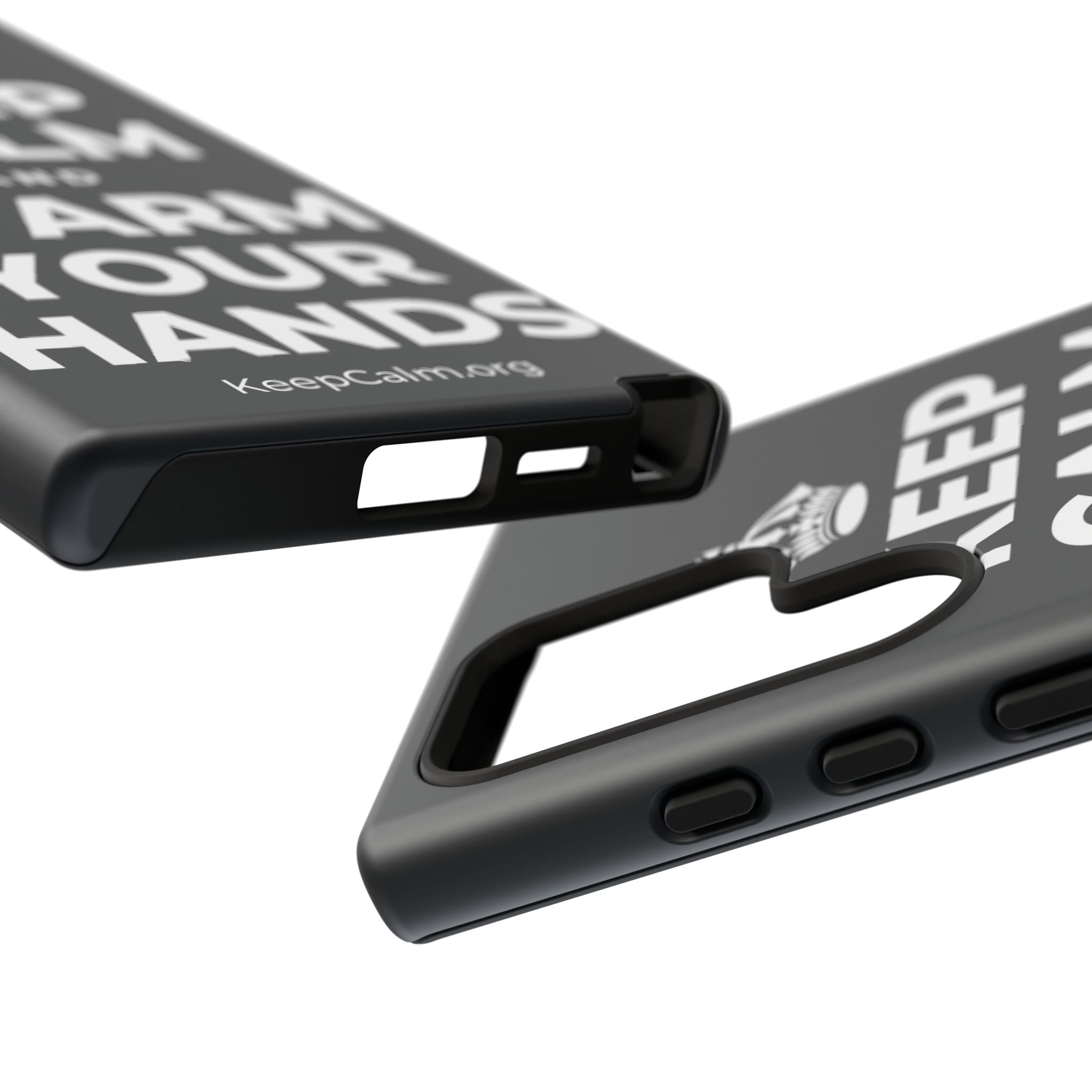KEEP CALM AND WARM YOUR HANDS Phone Case (Dark)