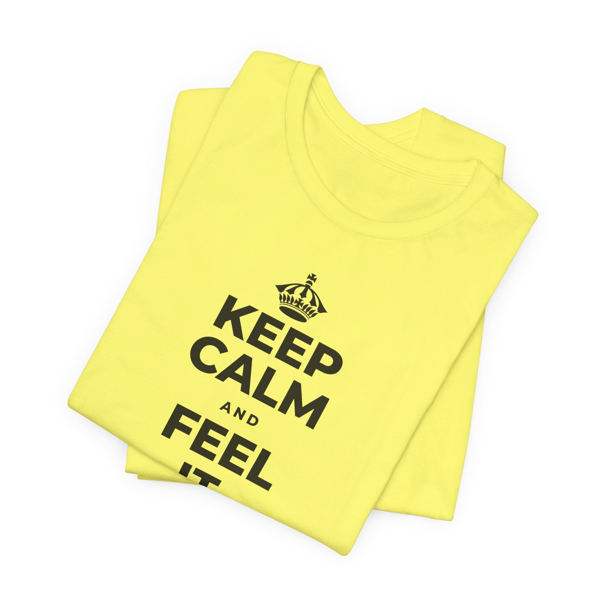 KEEP CALM AND FEEL IT, NOT FEED IT T-Shirt (Soft Cream–Heather Mauve)