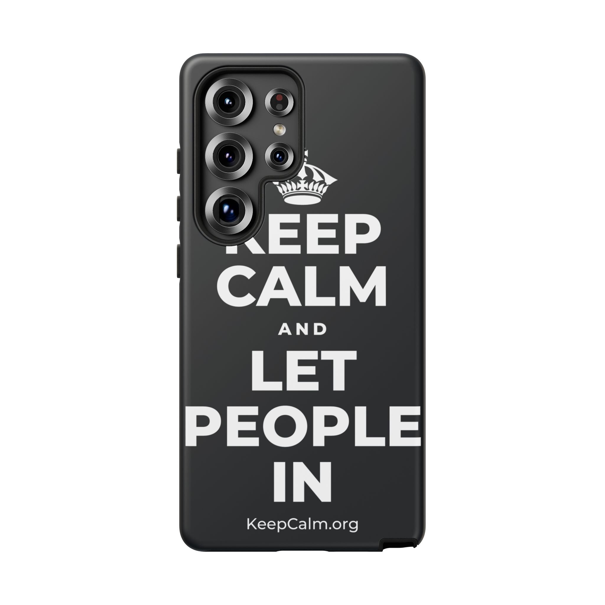 KEEP CALM AND LET PEOPLE IN Phone Case (Dark)